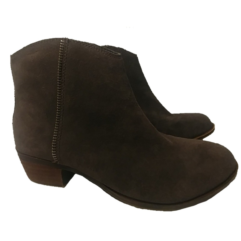 Grey BCBG Sued exposed zipper Bootie